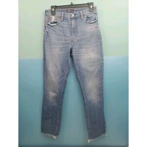 Abercrombie Fitch Jeans Women 28 Simone High Rise Slim  Distressed Raw Frayed He